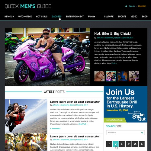 Quick Men's Guide Website Design