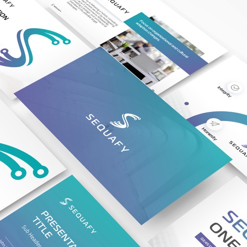 Sequafy Blue Powerpoint template design concept