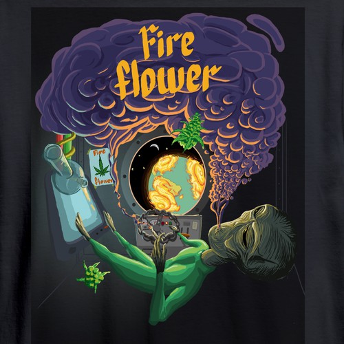 T-shirt print concept for  Fire Flower