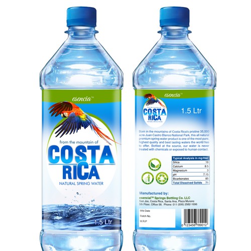 Help me develop the world's first Costa Rica branded bottled water