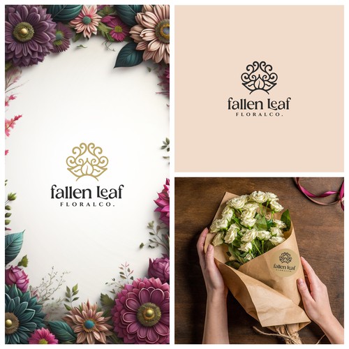 Fallen Leaf Floral Co. Floral Logo Design