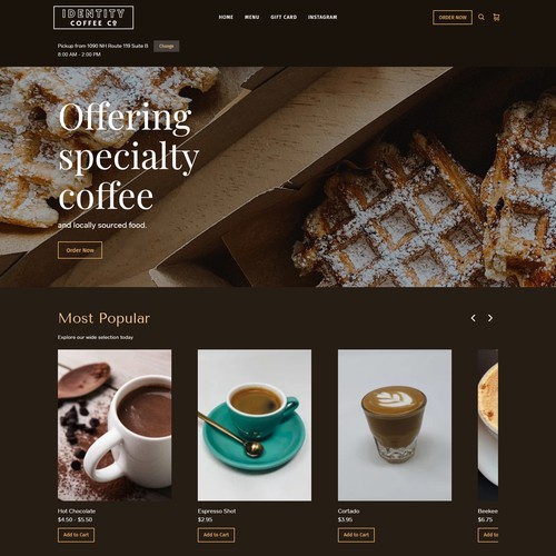 Identity Coffee Co. For Square online store site