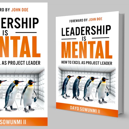 Create an engaging book cover for a fun book on Leadership