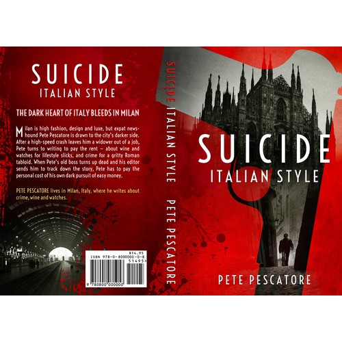 Create a compelling cover for a crime novel set in Milan, Italy