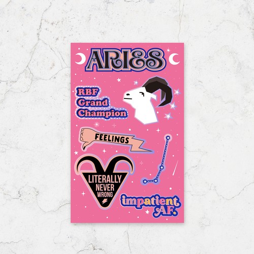 Aries - Astrological Stickers Design