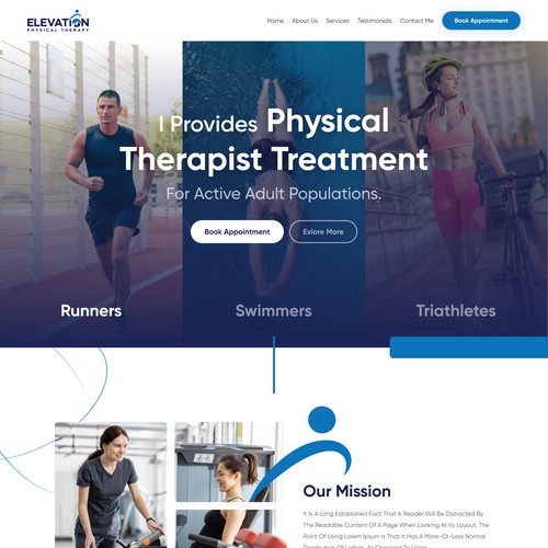 Modern design made for physical therapy website.