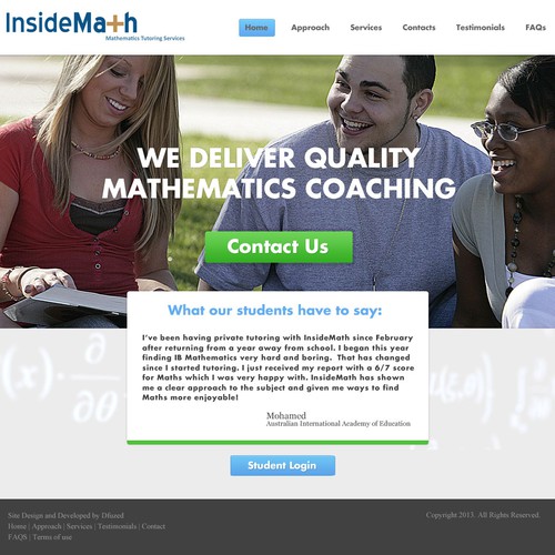 Site design for InsideMath