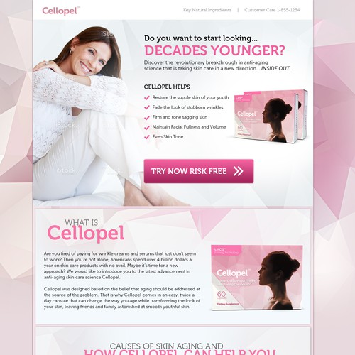 Feminine and made for conversion landing page design 