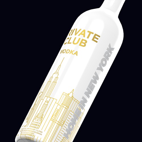 Vodka label and packaging