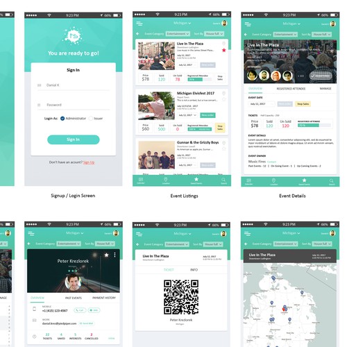 Event management app design