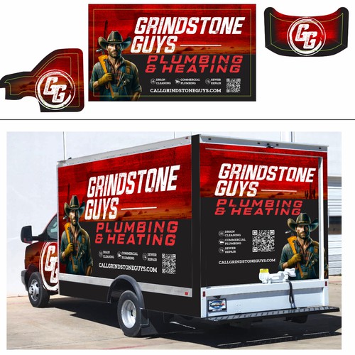 Full truck wrap in western theme.