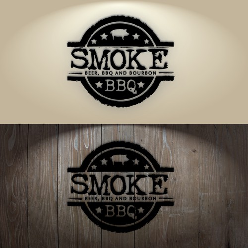 Design a vintage feeling logo for an authentic barbeque restaurant