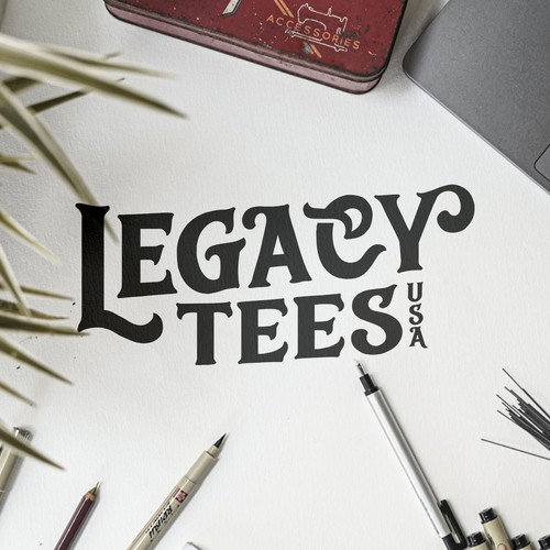 legacy tees usa hand lettering