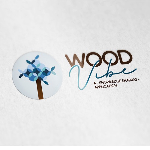 WoodVibe app logo concept - Circle Version