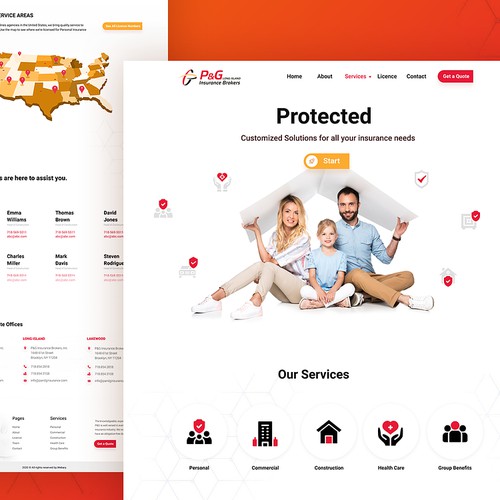 insurance company Landing Page Design