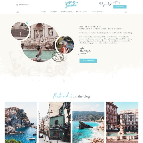 Travel Blog Homepage