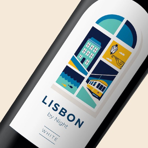 Wine Label - Lisbon at Night