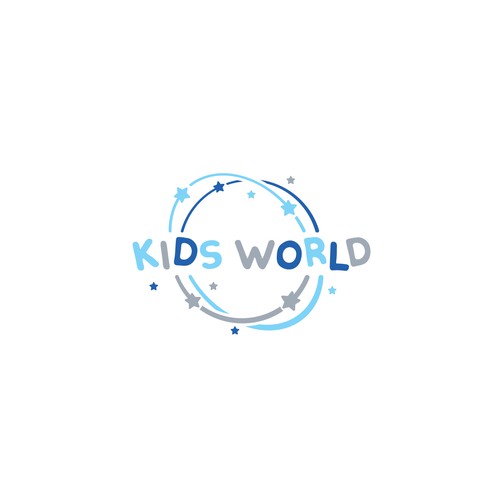 Fun and simple logo for Kids World