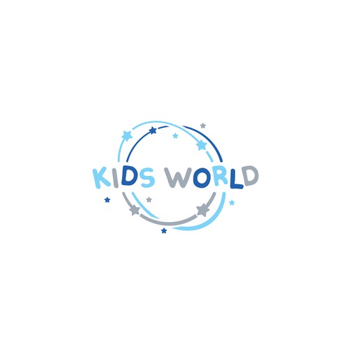 Fun and simple logo for Kids World