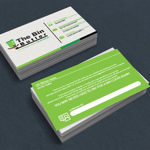 Referral cards for the bin butler