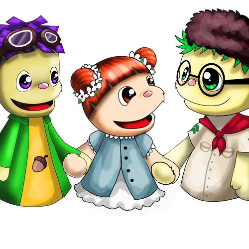 Design 2 males and 1 female, "Muppet/Puppet-Style" characters, for an animated TV Show for Children