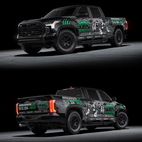 Matte Black Wrap for Pest Control Truck  