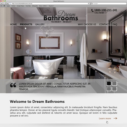 Create the next website design for Dream Bathrooms