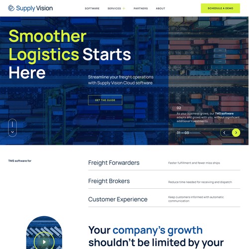 technology / logistics website design and build