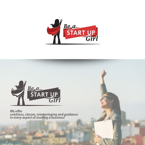 Superhero "Start Up Girl" logo design