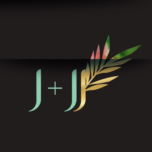 Custom typography logo for wedding party j+jj