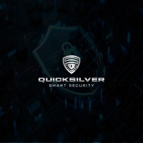 Quicksilver Smart Security Logo – Shield & Lock Identity