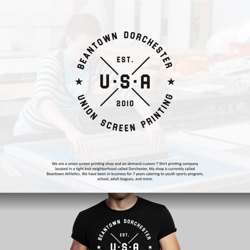 Logo for Union Screen Printing Shop Beantown USA