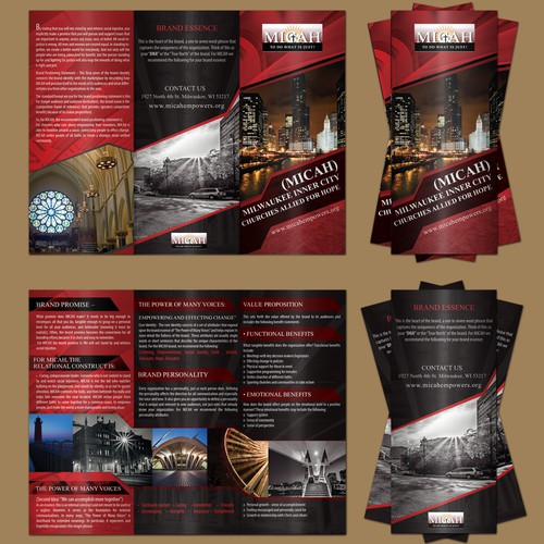 Create the next brochure design for Milwaukee Inner City Churches Allied for Hope (MICAH)