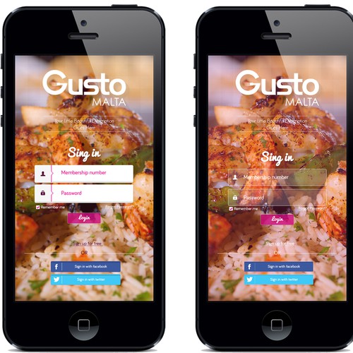 Gusto malta app design