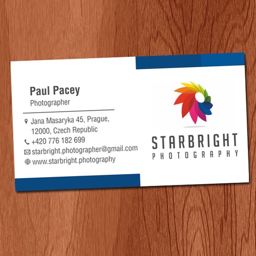 Create a clean, contemporary business card & invoice to complement colorful logo.