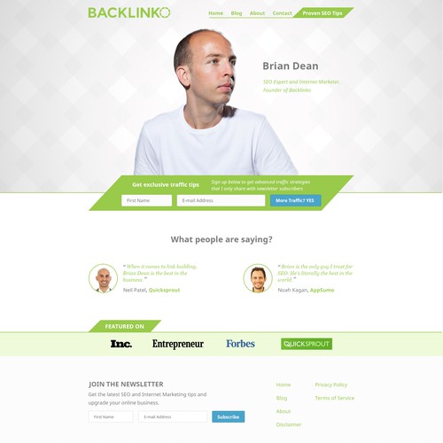 Personal brand homepage