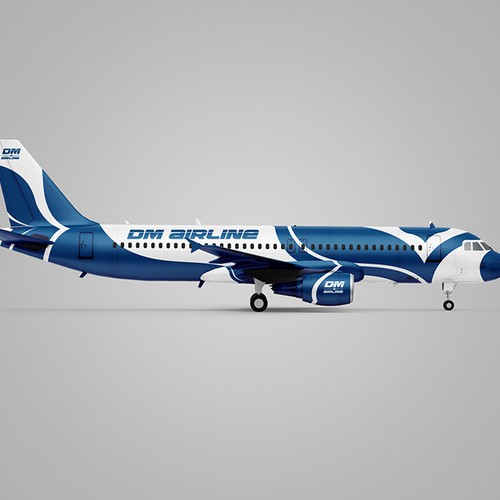 Airplane Design. Side View of Plane. Aircraft 3d Template
