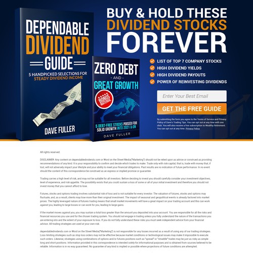 Landing Page for Dependable Dividends