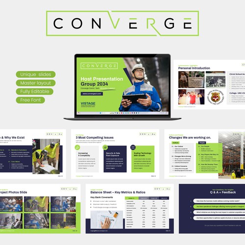 PowerPoint Presentation Template Design for Converge Company