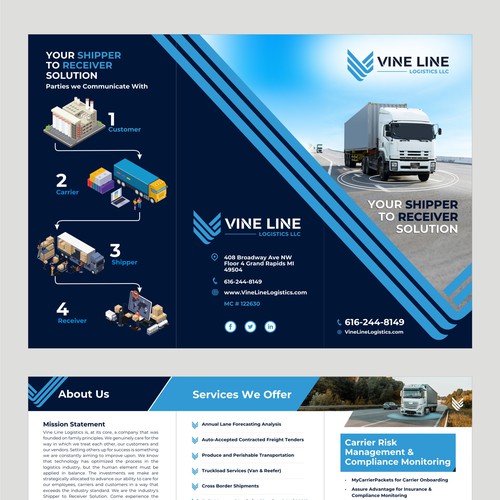a professional brochure for our growing logistics company!
