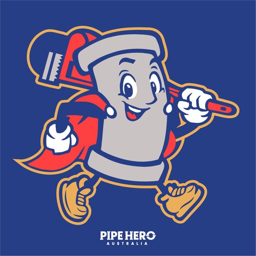 Fun mascot for the Pipe company
