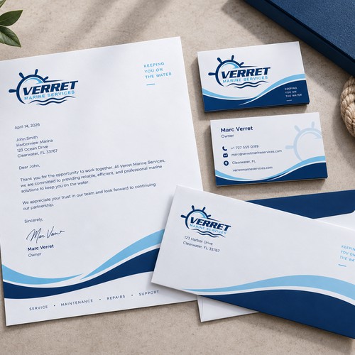 Verret Marine Services | Logo & Stationery