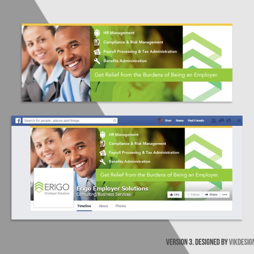 Facebook cover for Erigo Employer Solutions