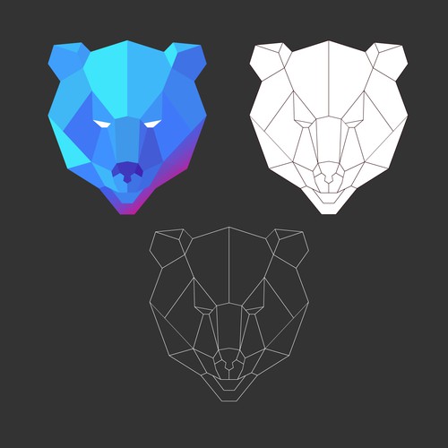 Icon/Image low-poly bear for an electronic musician