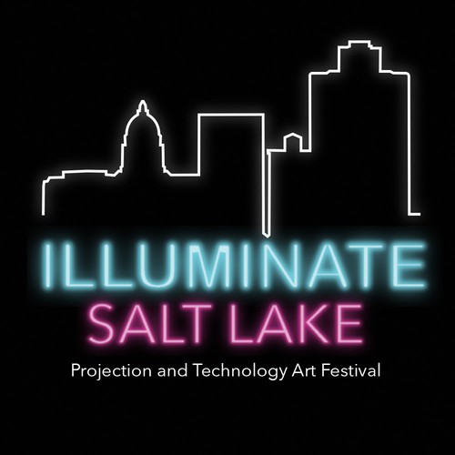 logo for a light festival with glowing letters 