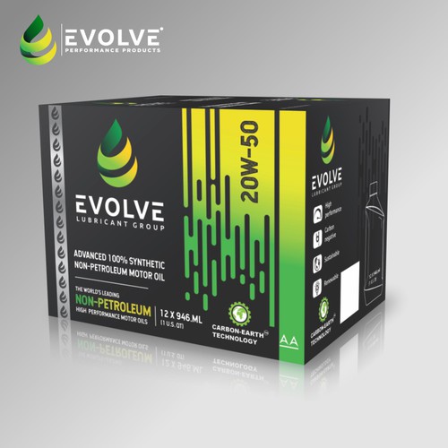Evolve Non Petroleum Motor Oil Packaging 