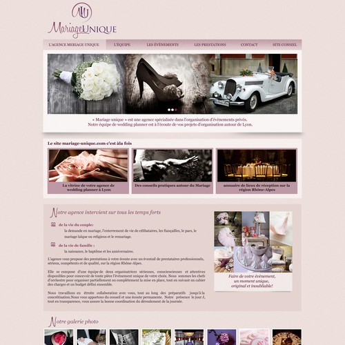 Wordpress template for a wedding planner website