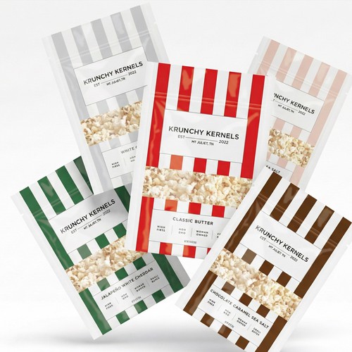 Premium and fashionable popcorn packaging design
