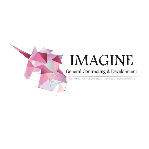 Geometric unicorn logo