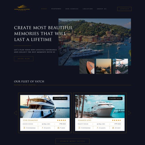 Web desin for high-end sophisticated yacht charters